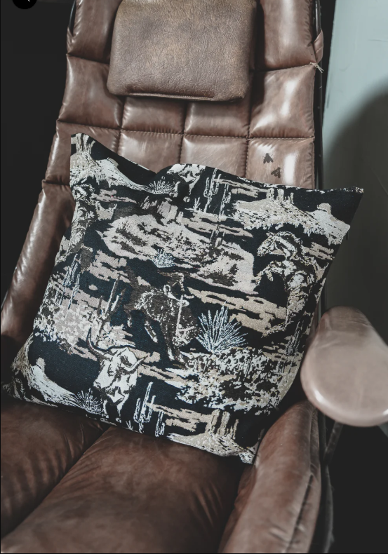 Fancy Western Longhorn throw Pillow