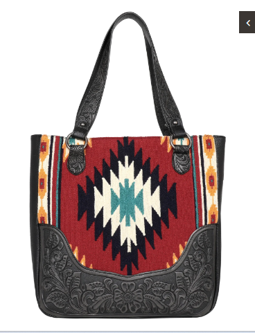 Montana West Aztec Tapestry Tooled Collection Concealed Carry Oversized Tote
