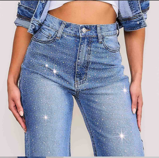 Rhinestone Wide Leg Rodeo Jean