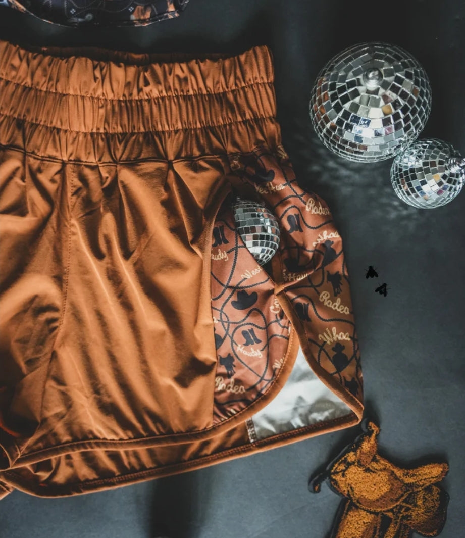 Rust Rodeo running shorts