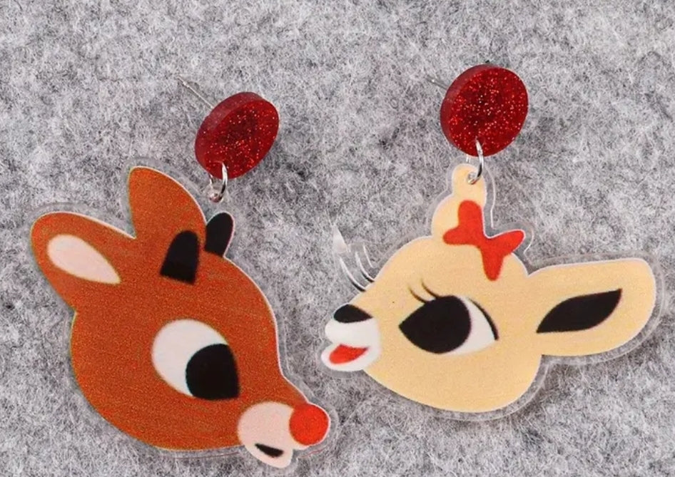 Rudolph the Reindeer Holiday Earrings