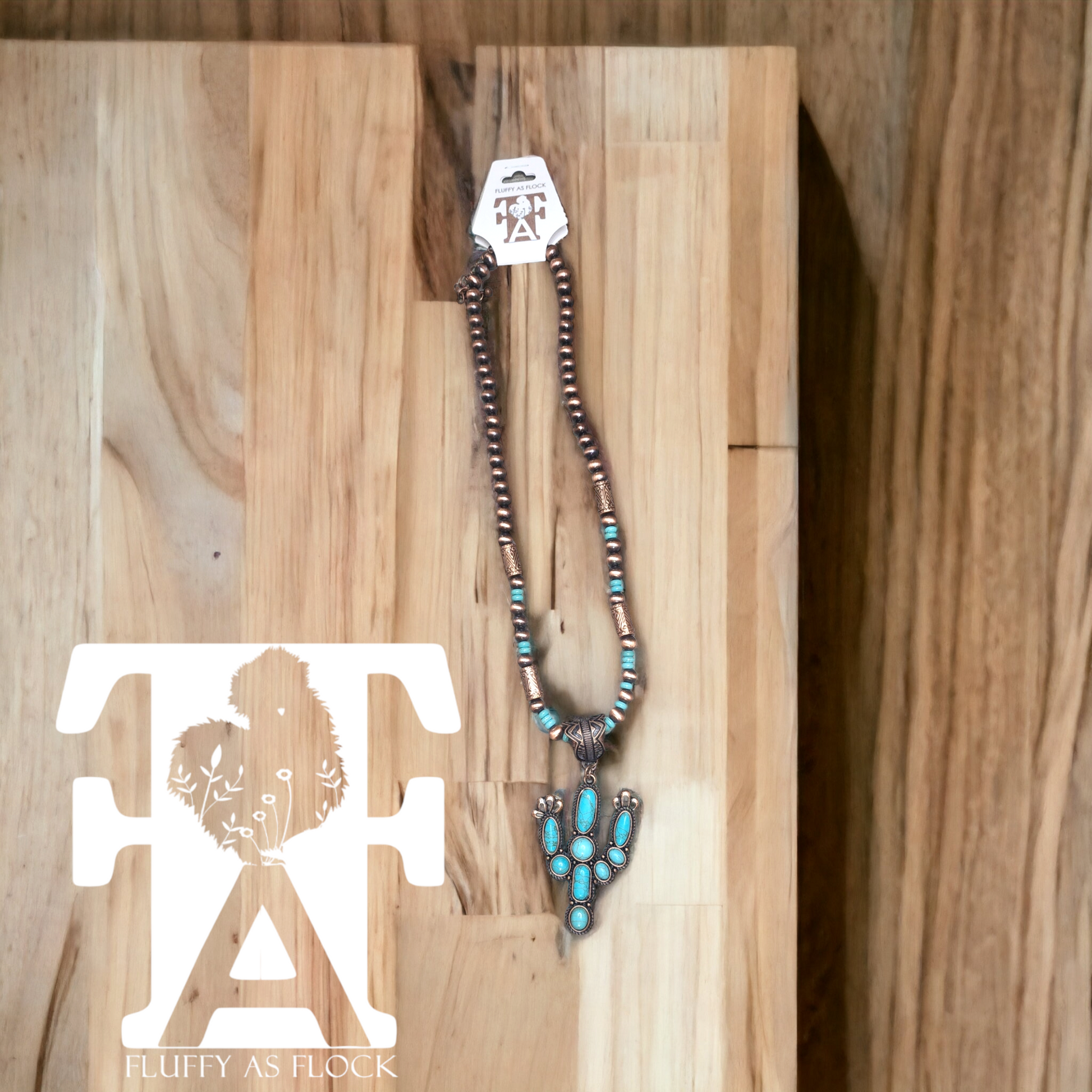 Navajo Pearl & Cactus Pendant Necklace