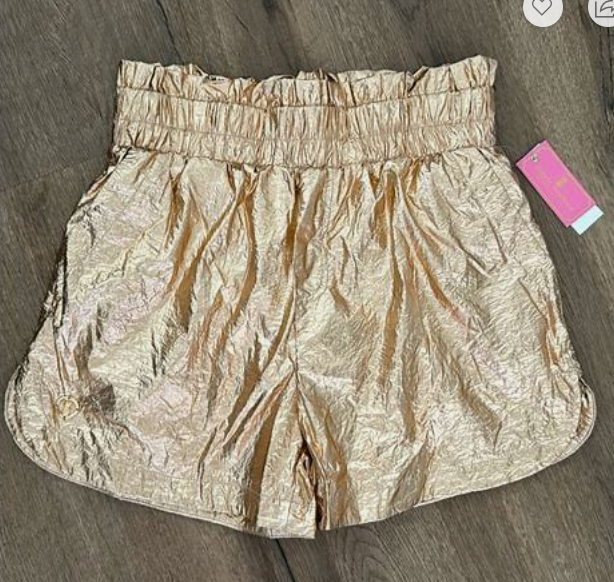 Drippin in Gold Metallic Shorts