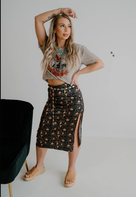Howdy Western Satin Skirt 2FLY