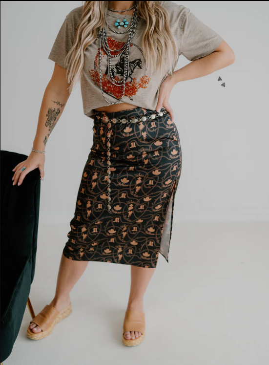 Howdy Western Satin Skirt 2FLY