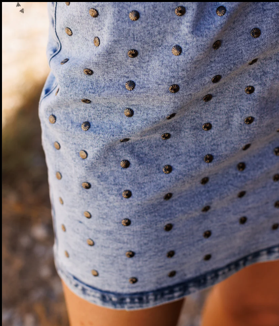 Denim STUDDED Dreamz Skirt