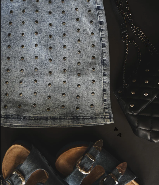 Denim STUDDED Dreamz Skirt