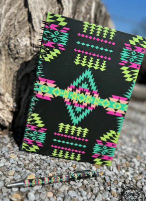 Neon lights Aztec Notebook