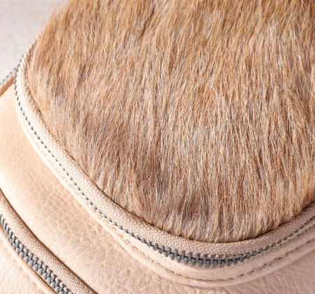 Montana West Genuine Hair-On Cowhide Sling Bag- TAN