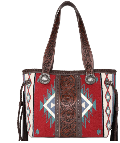 Montana West Aztec Tapestry Tooled Collection Concealed Carry Tote