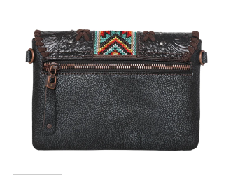 Montana West Real Leather Tooled Collection Crossbody/Wristlet