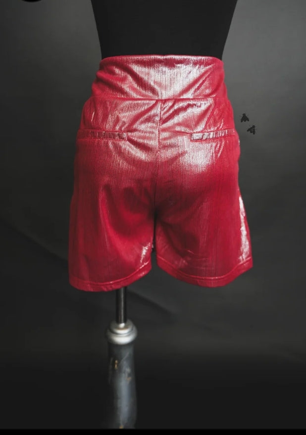 Firecracker Metallic Red Shorts