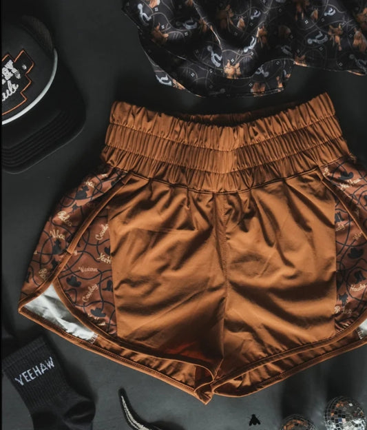 Rust Rodeo running shorts