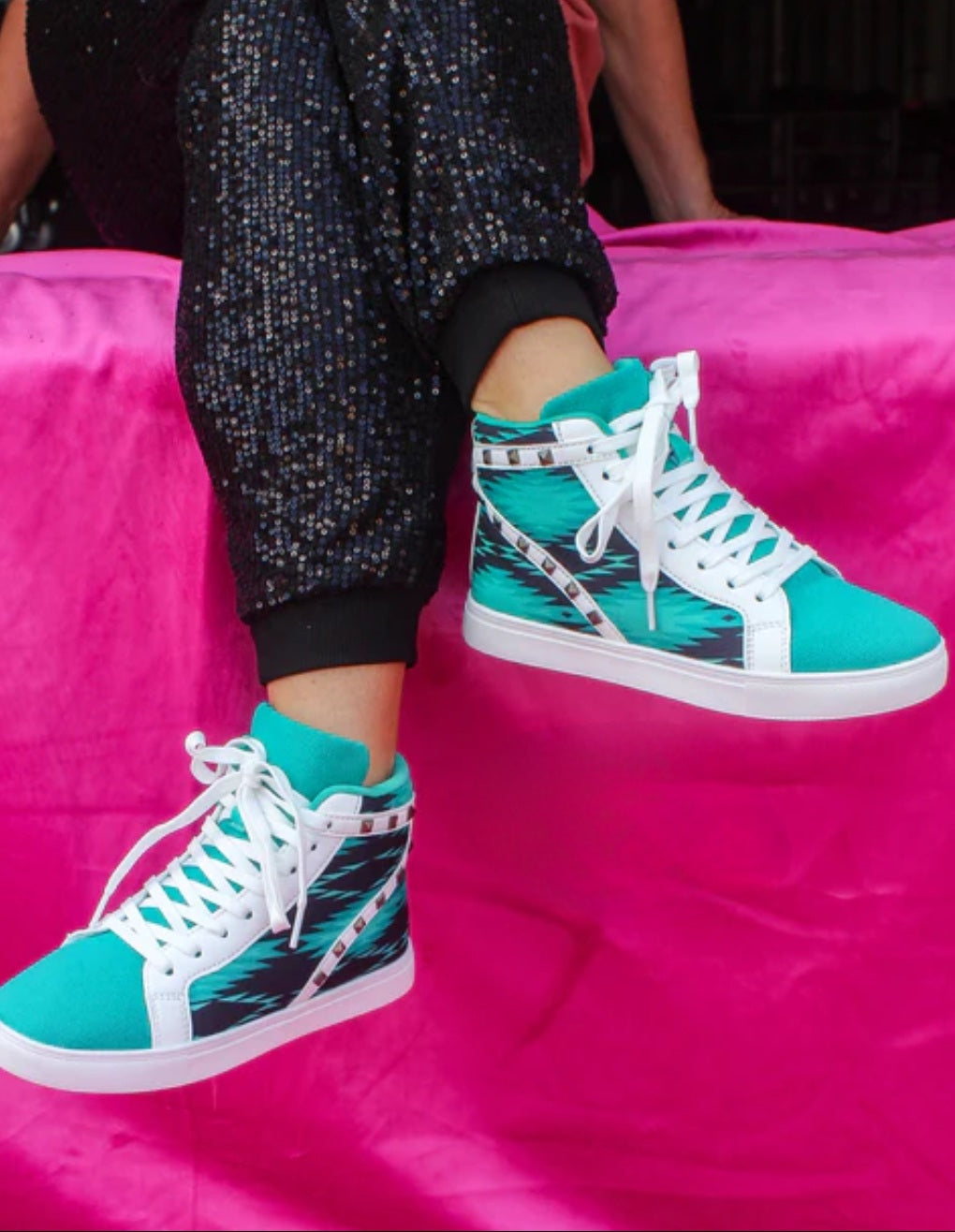 Turquoise & Aztec Punchy sneakers