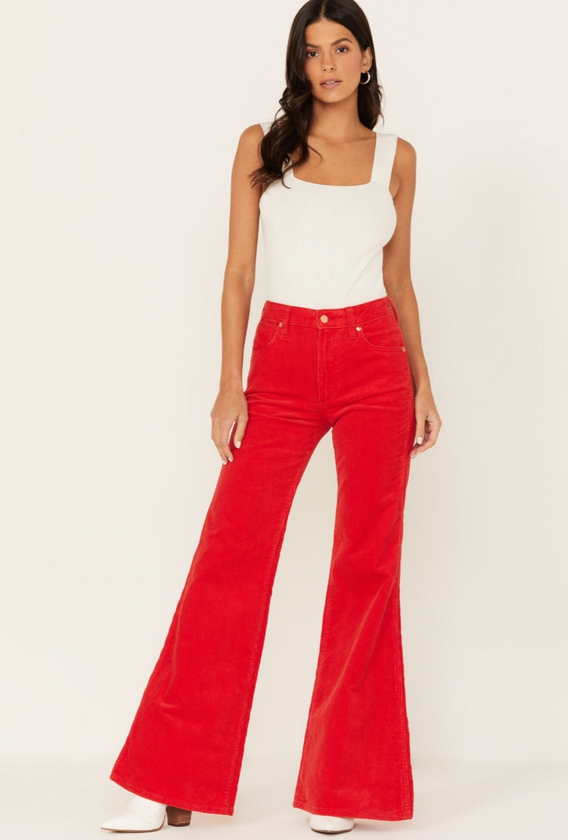 Wrangler Wanderer High Rise Flare Corduroy Pants size 27