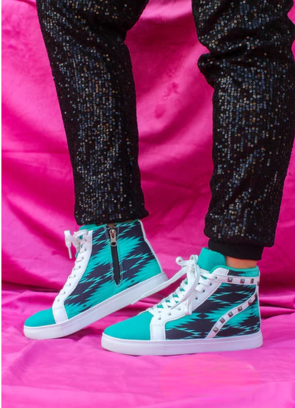Turquoise & Aztec Punchy sneakers