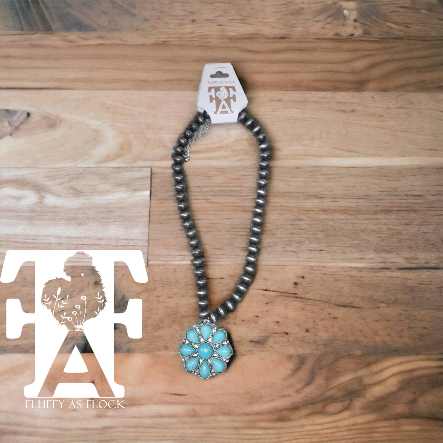 Navajo & Turquoise Flower Necklace
